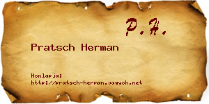Pratsch Herman névjegykártya